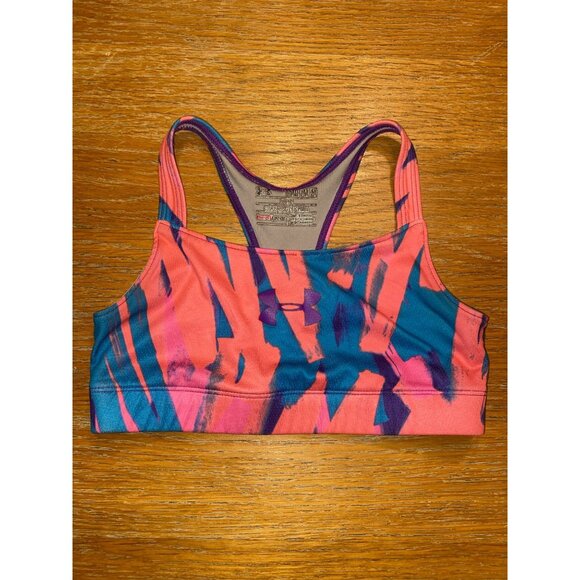 Under Armour Girls Sports Bra Medium Impact Stretchy Racerback Size M - Picture 1 of 3